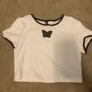 H&M crop top with butterfly